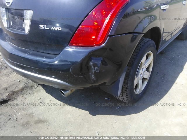 JN8AZ08W64W329330 - 2004 NISSAN MURANO SL/SE BLACK photo 6