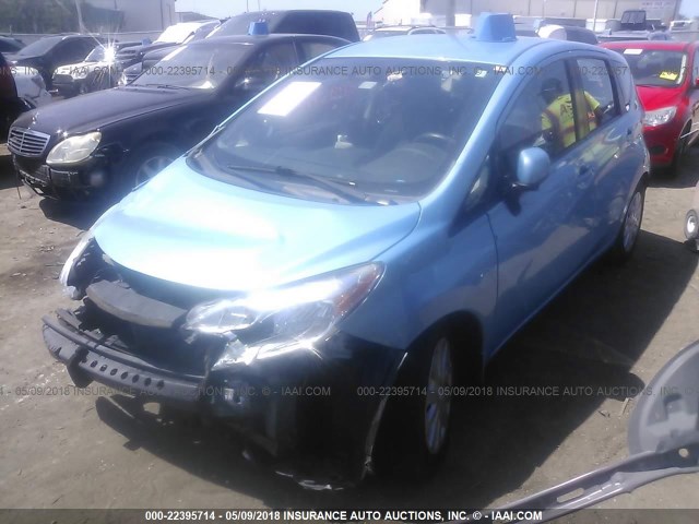 3N1CE2CP0EL410507 - 2014 NISSAN VERSA NOTE S/S PLUS/SV/SL BLUE photo 2