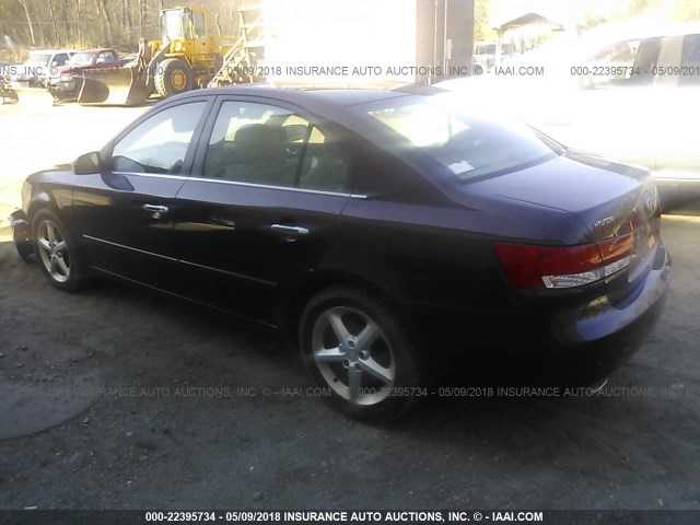 5NPEU46F86H052064 - 2006 HYUNDAI SONATA GLS/LX MAROON photo 3