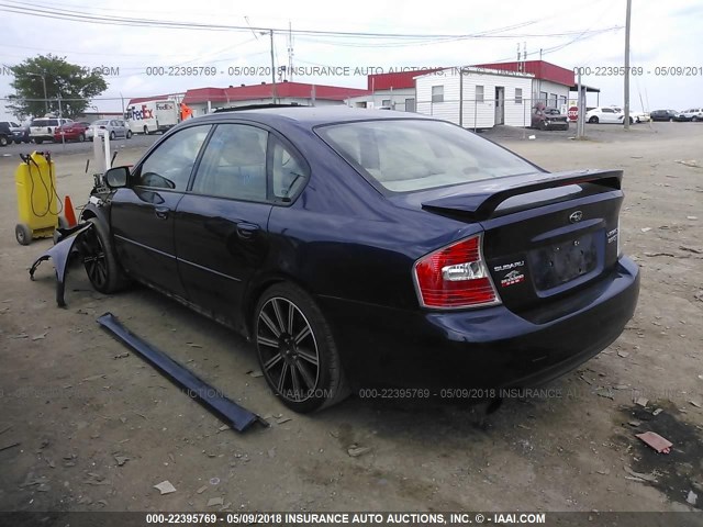 4S3BL676X66220426 - 2006 SUBARU LEGACY GT LIMITED BLUE photo 3