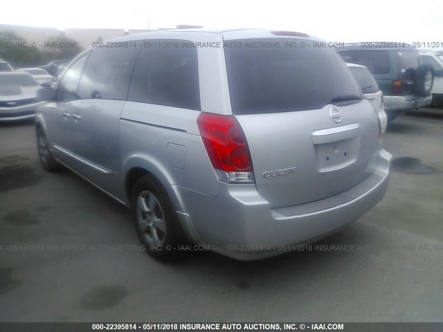 5N1BV28U58N122425 - 2008 NISSAN QUEST S/SE/SL SILVER photo 3