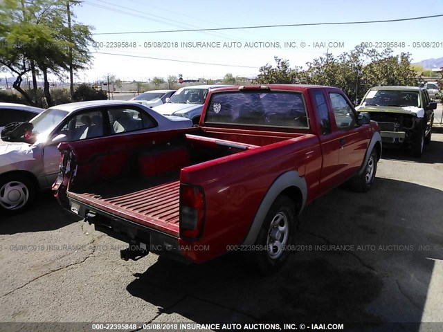 1N6DD26S92C363115 - 2002 NISSAN FRONTIER KING CAB XE RED photo 4