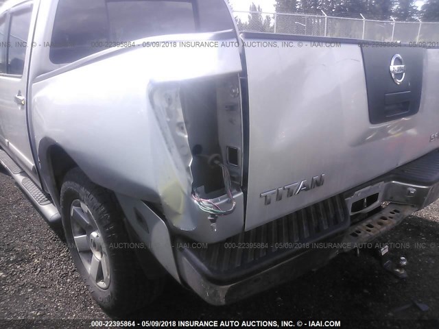 1N6AA07B66N522536 - 2006 NISSAN TITAN XE/SE/LE SILVER photo 6