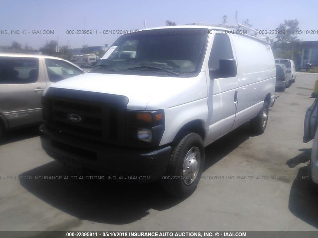 1FTNE24L79DA49127 - 2009 FORD ECONOLINE E250 VAN WHITE photo 2