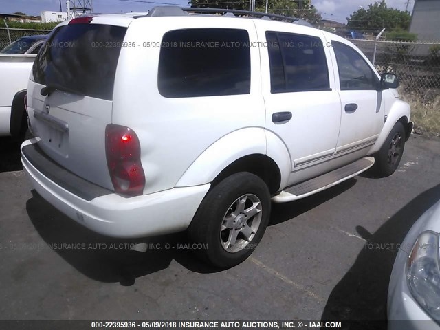 1D4HD58D25F508392 - 2005 DODGE DURANGO LIMITED WHITE photo 4