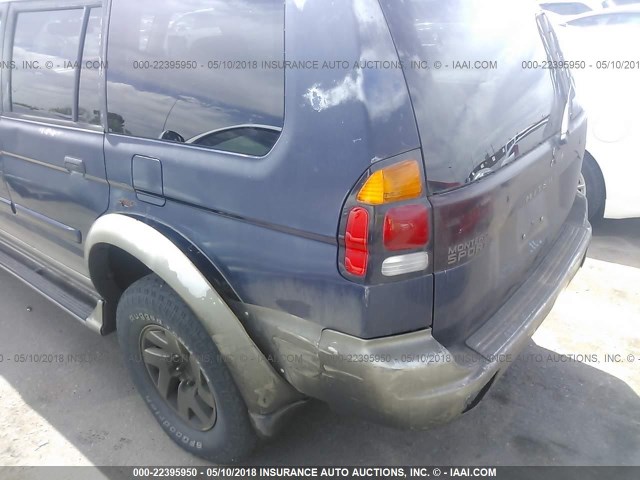 JA4MT31H21P040940 - 2001 MITSUBISHI MONTERO SPORT XLS BLUE photo 6