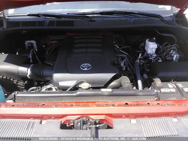 5TFRM5F18FX093522 - 2015 TOYOTA TUNDRA DOUBLE CAB SR/SR5 RED photo 10