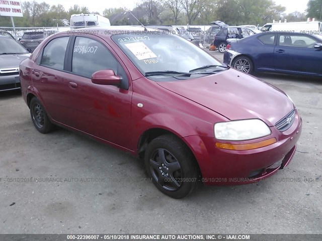 KL1TD52615B330300 - 2005 CHEVROLET AVEO LS RED photo 1