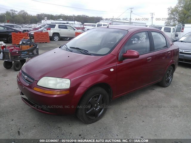 KL1TD52615B330300 - 2005 CHEVROLET AVEO LS RED photo 2