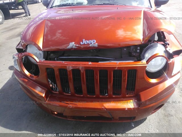 1J4NT4FB7AD593762 - 2010 JEEP COMPASS SPORT ORANGE photo 6