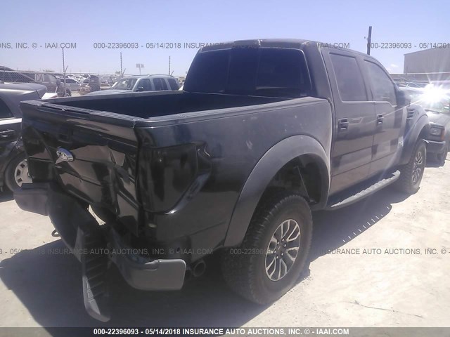 1FTFW1R63EFA12458 - 2014 FORD F150 SVT RAPTOR BLACK photo 4