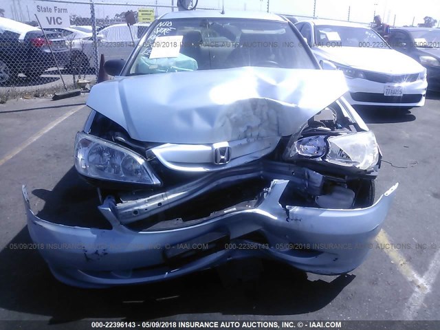 JHMES96634S014192 - 2004 HONDA CIVIC HYBRID Light Blue photo 6