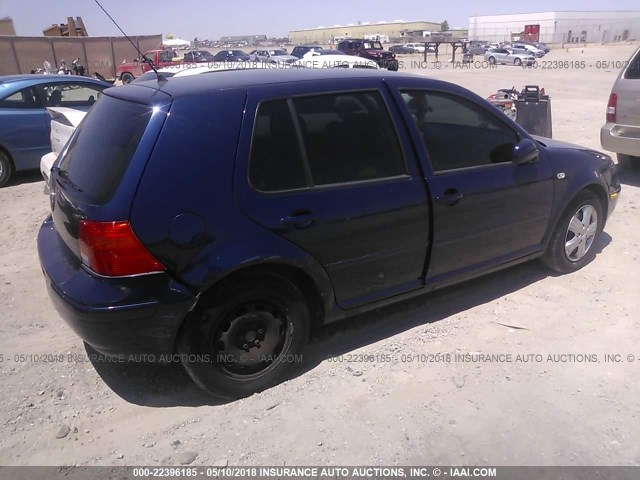 9BWFK61J434003369 - 2003 VOLKSWAGEN GOLF GL BLUE photo 4