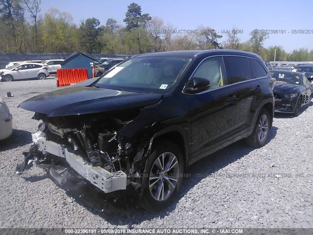 5TDJKRFH8FS143123 - 2015 TOYOTA HIGHLANDER XLE შავი ფოტო 2