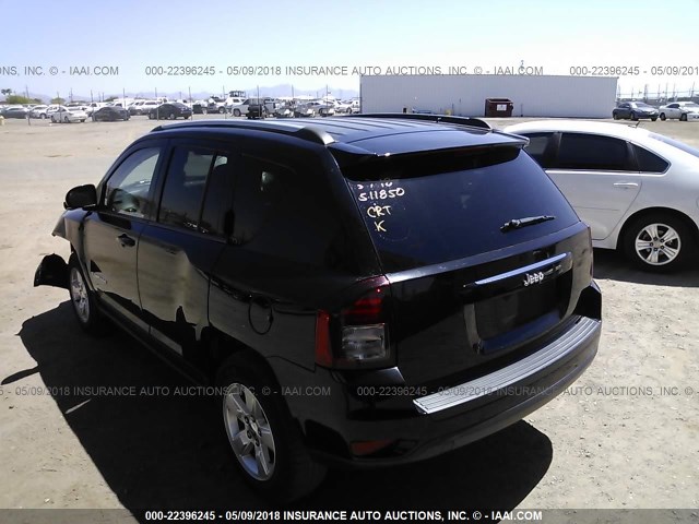 1C4NJCBA9FD285101 - 2015 JEEP COMPASS SPORT BLACK photo 3