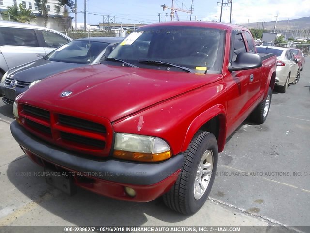 1D7HL32XX3S184299 - 2003 DODGE DAKOTA SPORT RED photo 2