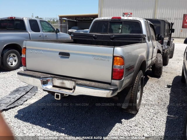 5TESN92N23Z148727 - 2003 TOYOTA TACOMA XTRACAB PRERUNNER ვერცხლისფერი ფოტო 4