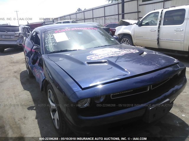 2C3CDZBGXFH774958 - 2015 DODGE CHALLENGER SXT PLUS BLUE photo 1