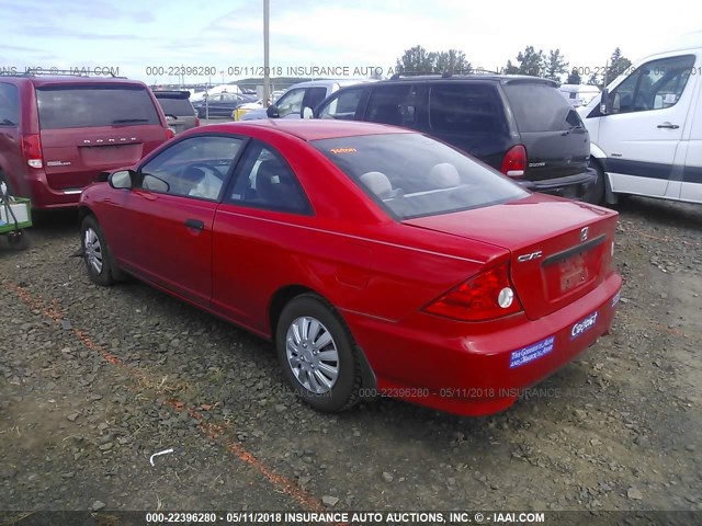 1HGEM21335L070503 - 2005 HONDA CIVIC DX VP RED photo 3