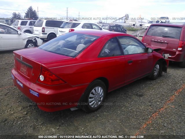 1HGEM21335L070503 - 2005 HONDA CIVIC DX VP RED photo 4