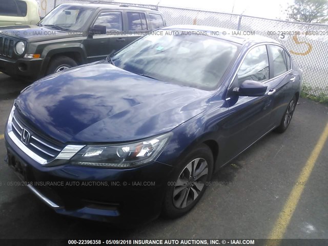 1HGCR2F37DA011949 - 2013 HONDA ACCORD LX Dark Blue photo 2