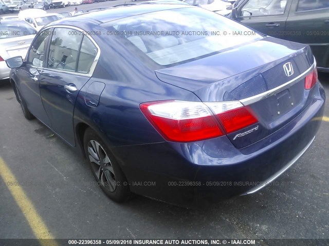 1HGCR2F37DA011949 - 2013 HONDA ACCORD LX Dark Blue photo 3