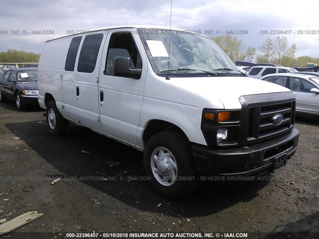 1FTSE34LX8DA87958 - 2008 FORD ECONOLINE E350 SUPER DUTY VAN WHITE photo 1