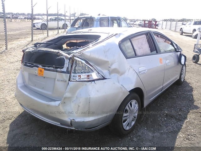 JHMZE2H50AS038921 - 2010 HONDA INSIGHT LX SILVER photo 4