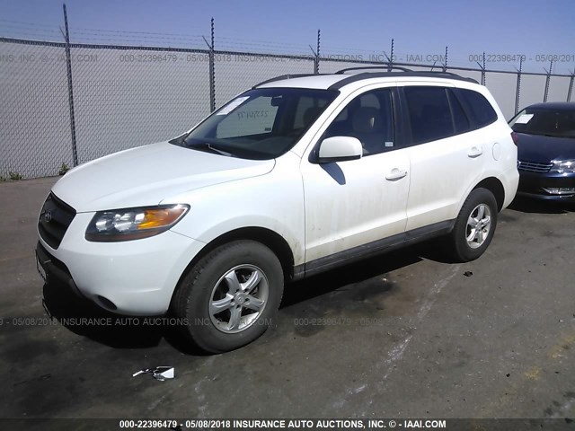 5NMSG73D08H185741 - 2008 HYUNDAI SANTA FE GLS WHITE photo 2