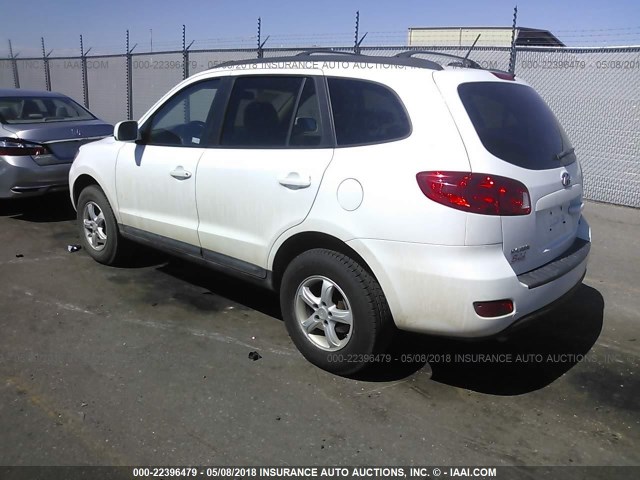 5NMSG73D08H185741 - 2008 HYUNDAI SANTA FE GLS WHITE photo 3