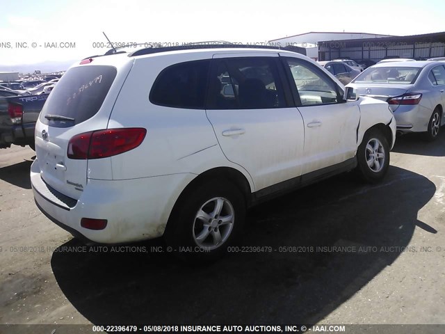 5NMSG73D08H185741 - 2008 HYUNDAI SANTA FE GLS WHITE photo 4