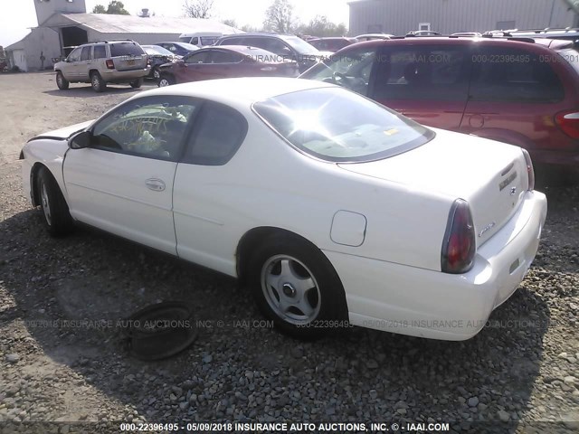 2G1WW12E949234603 - 2004 CHEVROLET MONTE CARLO LS WHITE photo 3