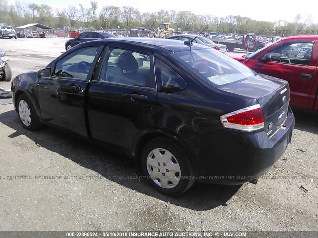 1FAHP34N88W170501 - 2008 FORD FOCUS S/SE BLACK photo 3