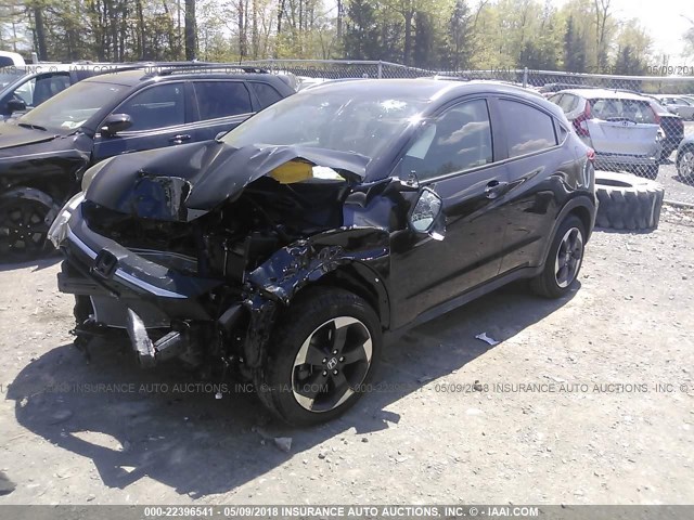 3CZRU6H76JM709637 - 2018 HONDA HR-V EXL BLACK photo 2