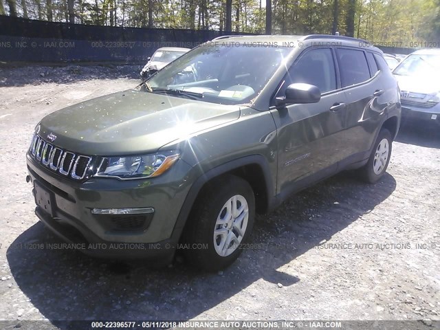 3C4NJDAB5JT143895 - 2018 JEEP COMPASS SPORT GREEN photo 2