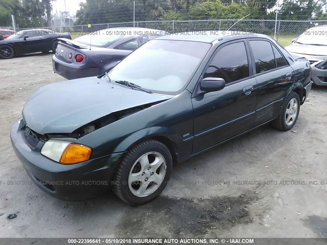 JM1BJ2211Y0206687 - 2000 MAZDA PROTEGE ES GREEN photo 2