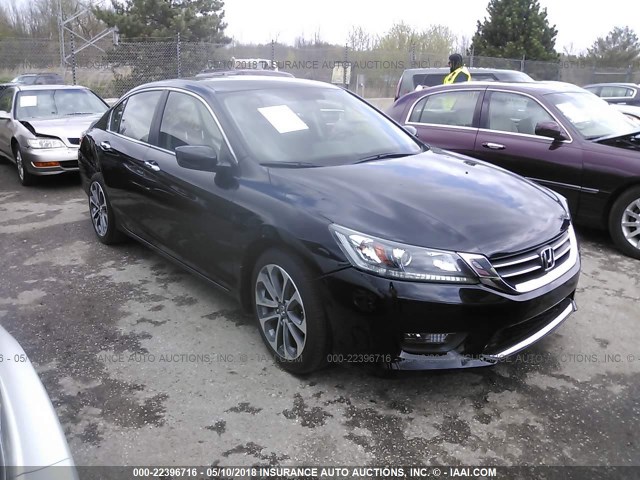 1HGCR2F53FA026453 - 2015 HONDA ACCORD SPORT BLACK photo 1