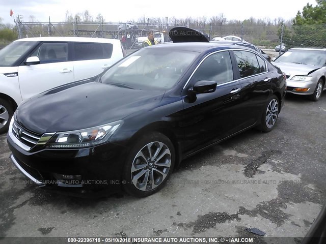 1HGCR2F53FA026453 - 2015 HONDA ACCORD SPORT BLACK photo 2