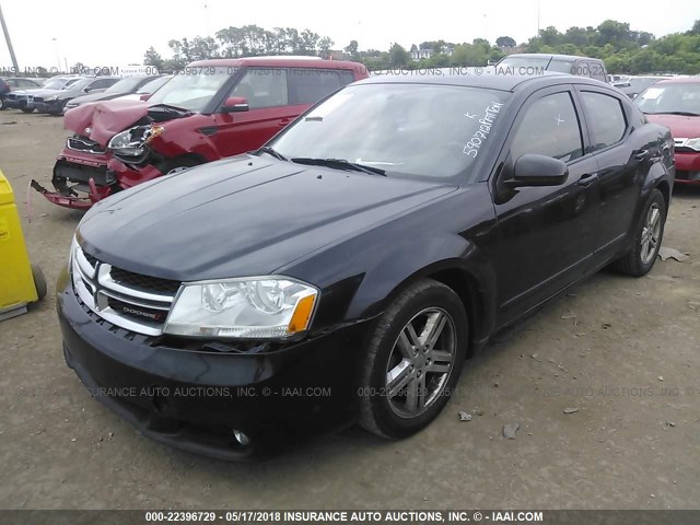 1C3CDZCB1DN590712 - 2013 DODGE AVENGER SXT BLACK photo 2