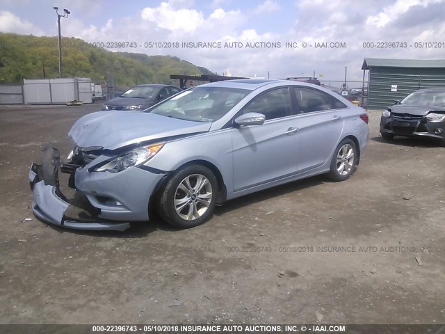 5NPEC4AC5DH558254 - 2013 HYUNDAI SONATA SE/LIMITED Light Blue photo 2