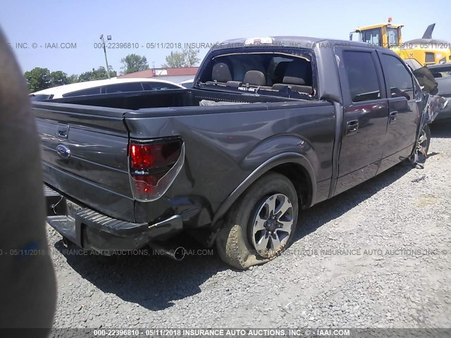 1FTFW1CF6CKD15831 - 2012 FORD F150 SUPERCREW GRAY photo 4