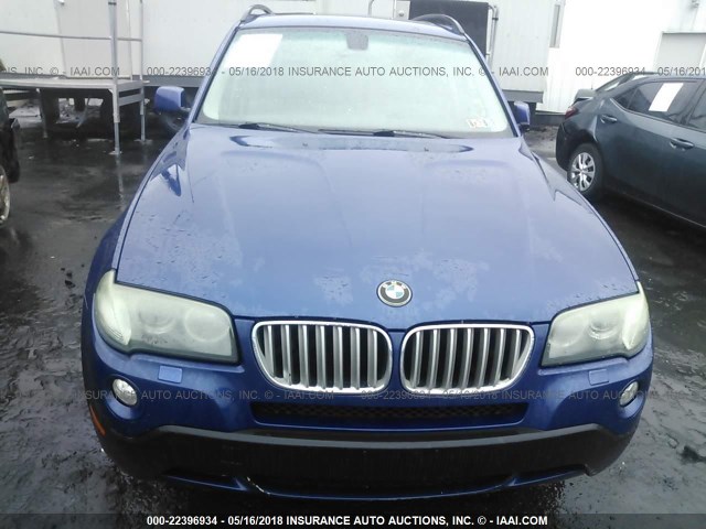 WBXPC93437WF02653 - 2007 BMW X3 3.0SI BLUE photo 6