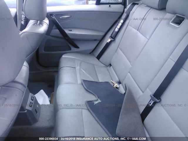WBXPC93437WF02653 - 2007 BMW X3 3.0SI BLUE photo 8