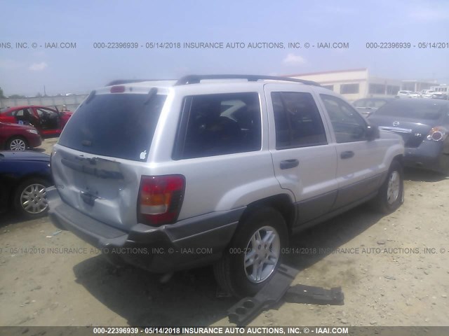 1J4GX48S64C209829 - 2004 JEEP GRAND CHEROKEE LAREDO/COLUMBIA/FREEDOM SILVER photo 4