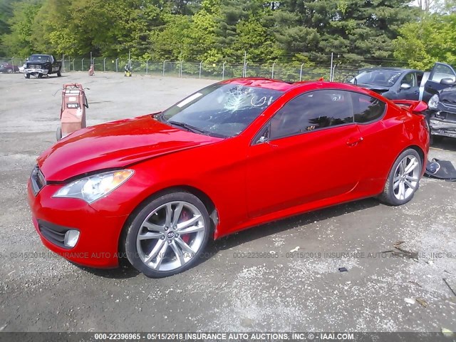 KMHHT6KD8AU037607 - 2010 HYUNDAI GENESIS COUPE 2.0T RED photo 2