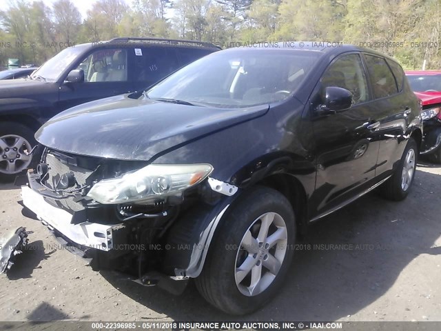 JN8AZ18W69W126600 - 2009 NISSAN MURANO S/SL/LE BLACK photo 2