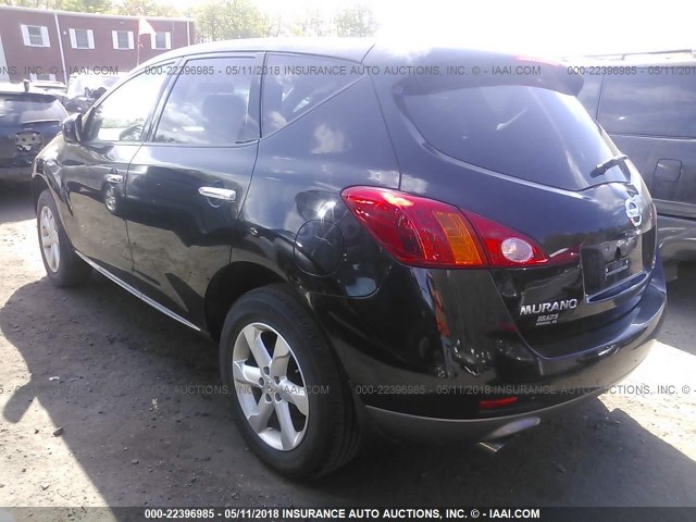 JN8AZ18W69W126600 - 2009 NISSAN MURANO S/SL/LE BLACK photo 3