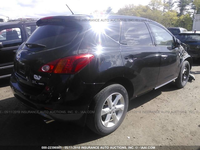 JN8AZ18W69W126600 - 2009 NISSAN MURANO S/SL/LE BLACK photo 4