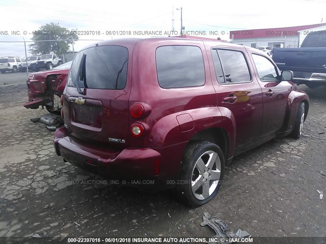 3GNCA13B79S610682 - 2009 CHEVROLET HHR LS MAROON photo 4