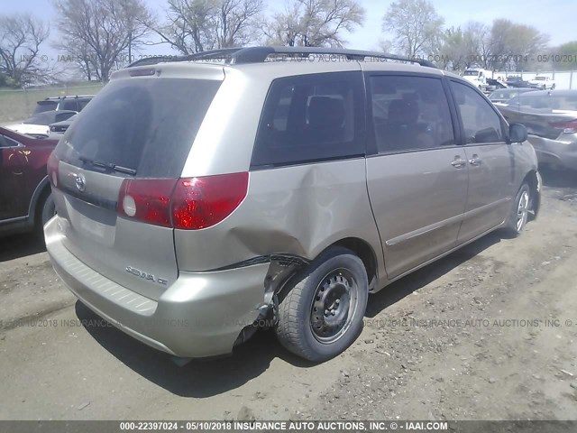 5TDZA23C86S542863 - 2006 TOYOTA SIENNA CE/LE GOLD photo 4